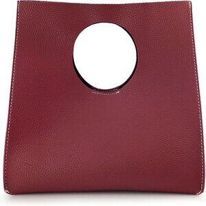 Small Vintage-Inspired PU Leather Handbag with Snap Closure - 11.2x5.9 Inches